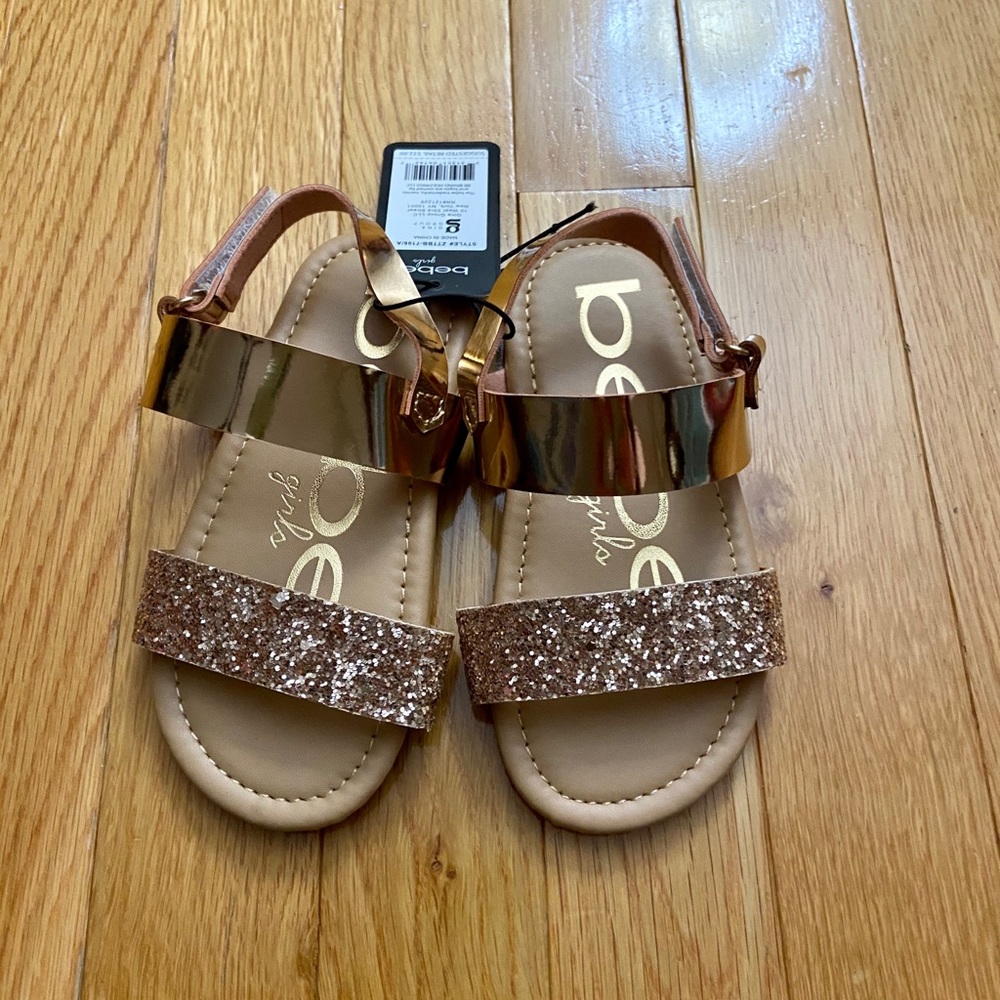 NWT Bebe Gold, Sparkly Sandals